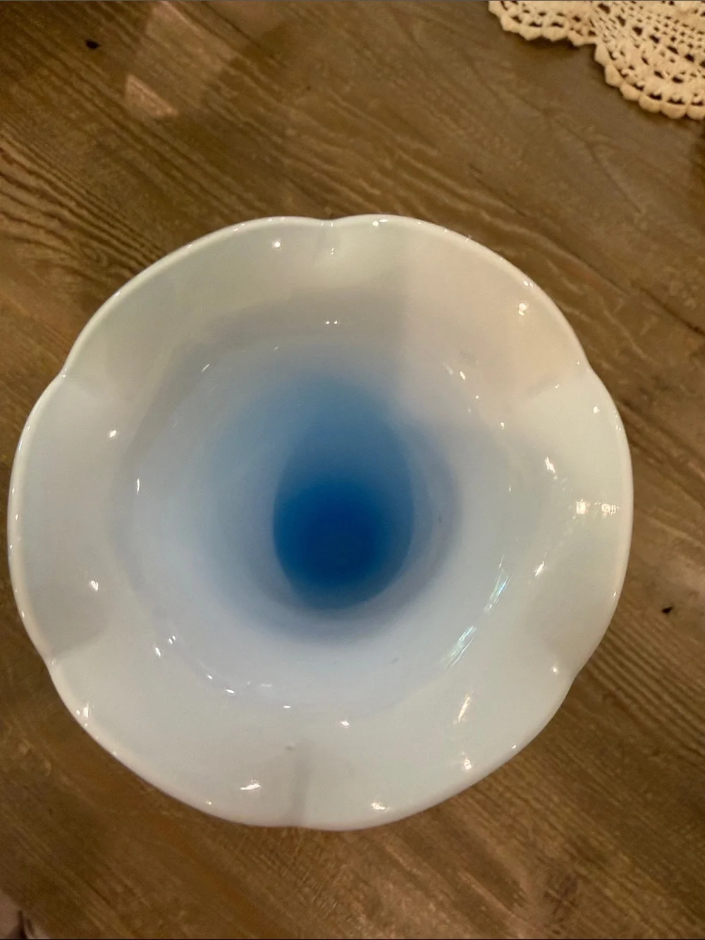 This hand-blown cobalt blue art vase.